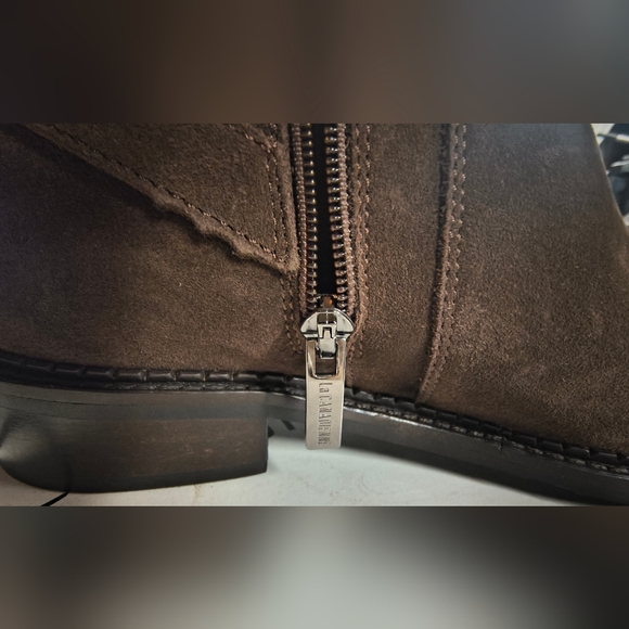 La CANADIENNE Chocolate Suede Ankle Booties - Picture 3 of 5